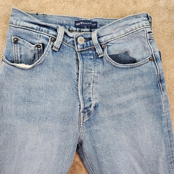 Levi's Made & Crafted Big E 501 Jeans Blue Denim Women's Size 24x28 Button Fly - Picture 14 of 16